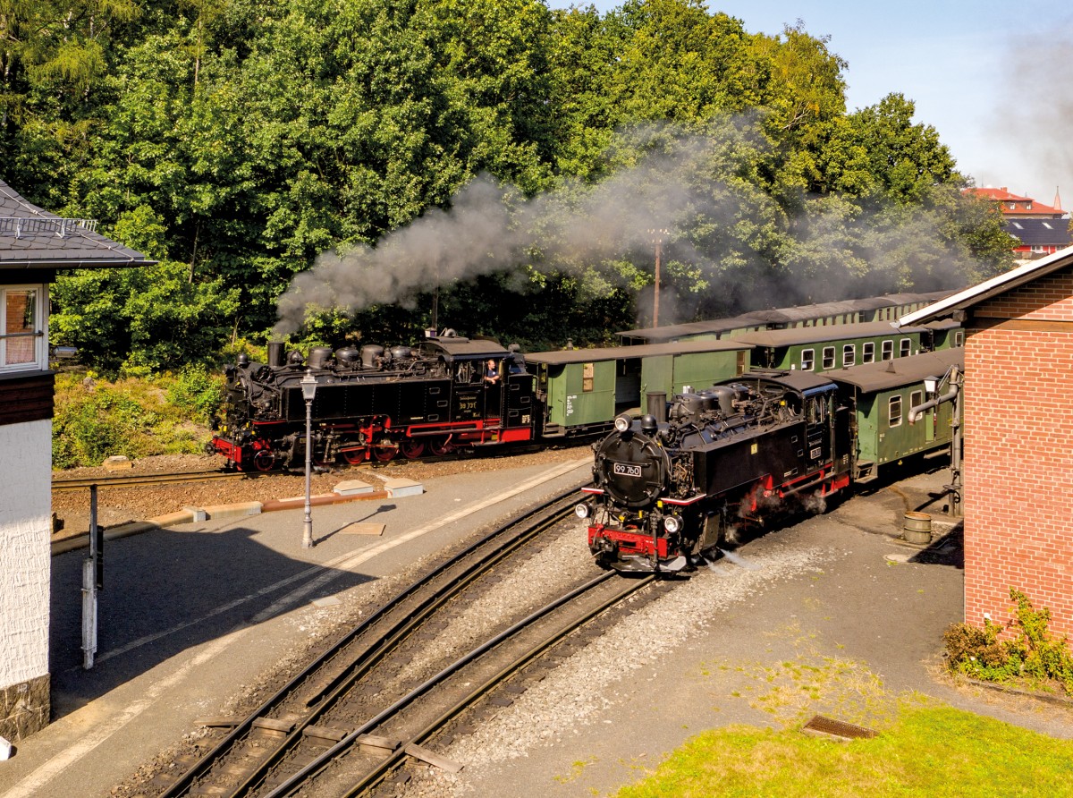 Zittauer Schmalspurbahn_Doppelausfahrt Bahnhof Bertsdorf Foto_Mario England © Mario England